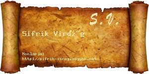 Sifrik Virág névjegykártya